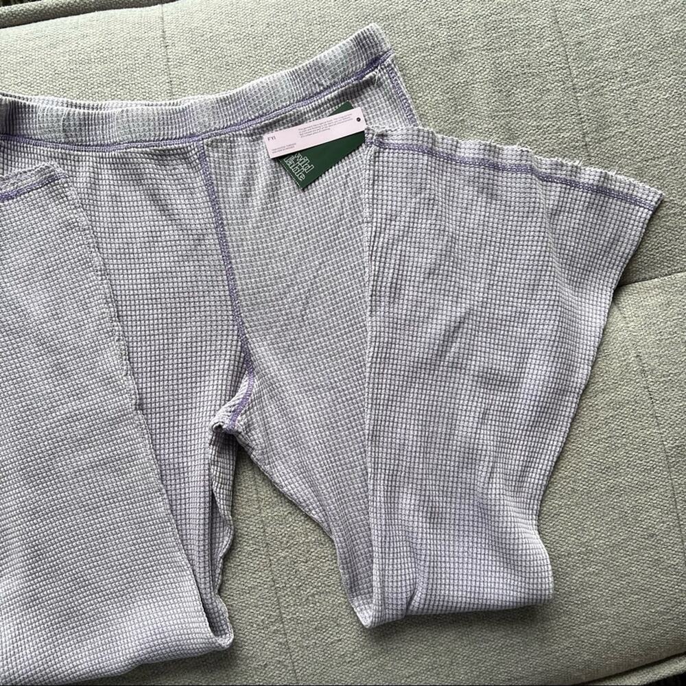 NWT Wild Fable Waffle Knit Thermal Boho Flare Leg Pants Legging Purple XXL - Picture 6 of 11